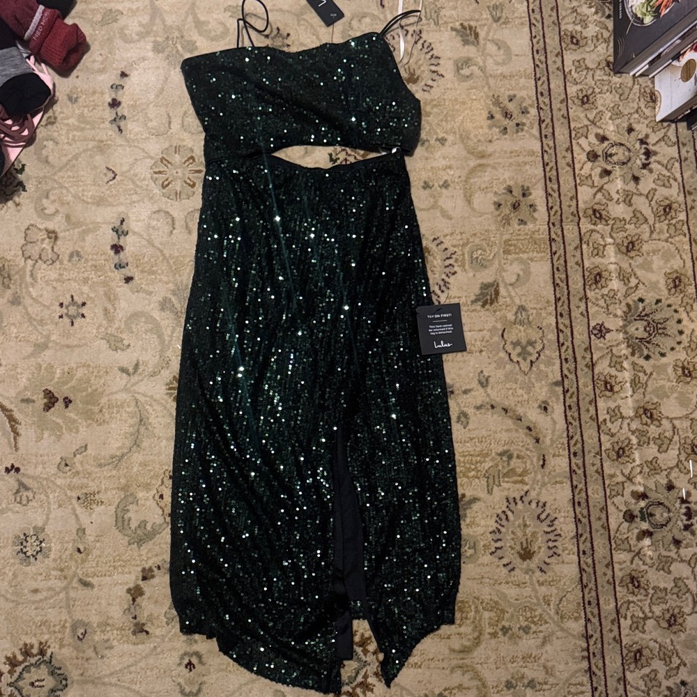 Lulu's Sparkling Green Prom/Formal Dress